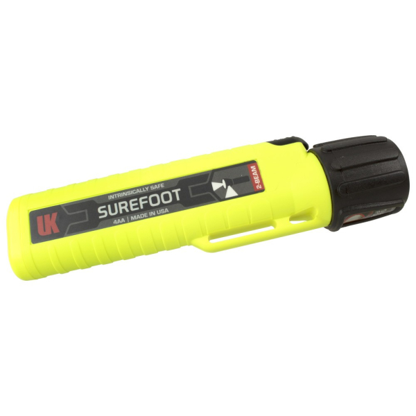 UK Helmlampe 4AA eLED Surefoot, Frontschalter, neongelb